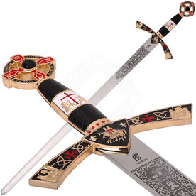 Templar Sword with cross in the pommel and optional scabbard / 3112